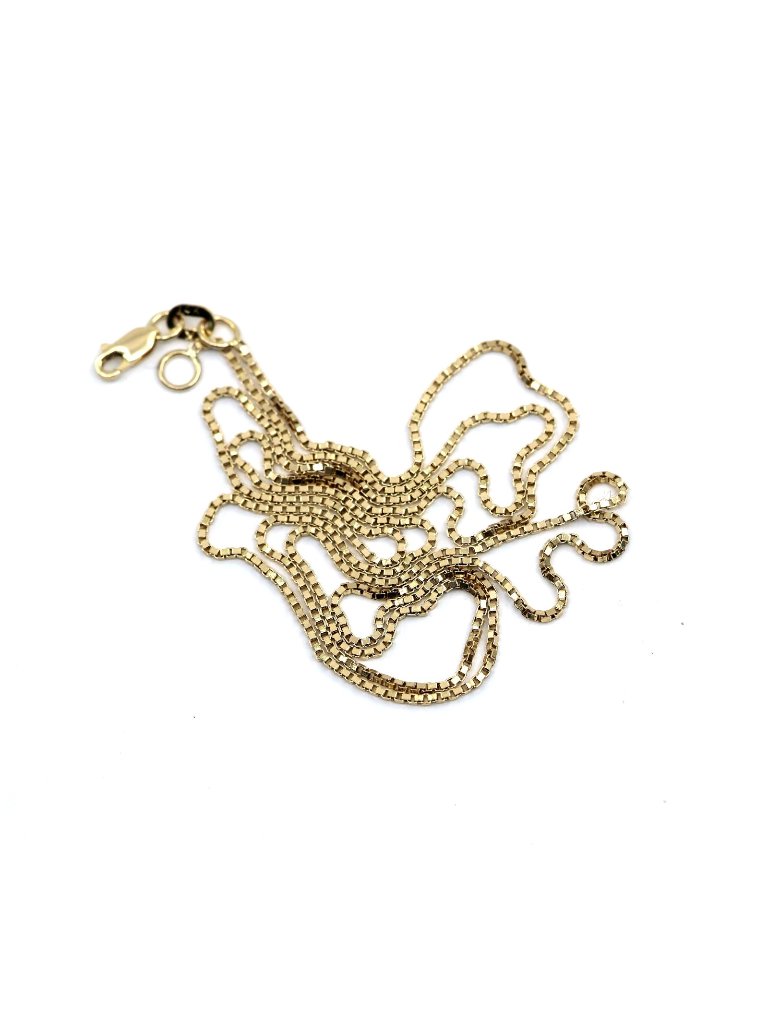 Unique 14k Karat Solid Yellow Gold Designer Box Link Chain Necklace  2250 L